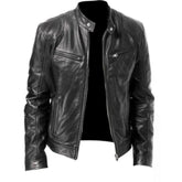 Winter Sleek Vintage Motorcycle Premium Sheepskin Leather Jacket For Men